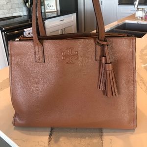 TORY BURCH THEA LEATHER LARGE TOTE LAPTOP BAG HANDBAG SHOULDER BAG